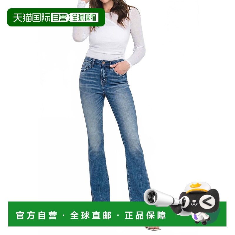 自营flying monkeyHigh Rise Boot Cut Jeans In Medium Blue Was