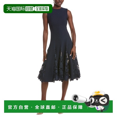 自营Oscar de la Renta Silk-Lined Wool-Blend A-Line Dress - b