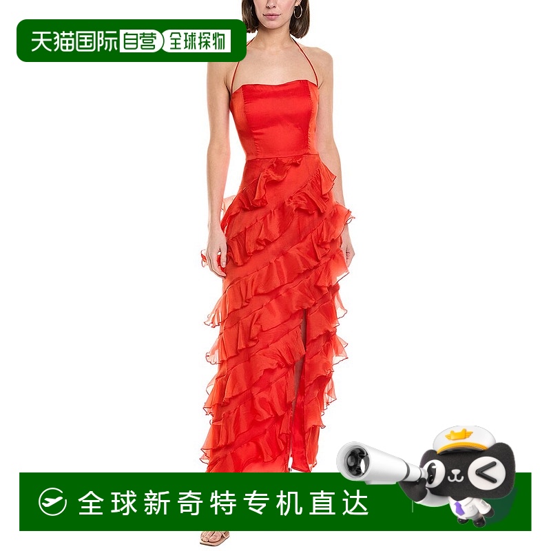 自营 Hutch Lou Midi连衣裙-红色 美国奥莱直发