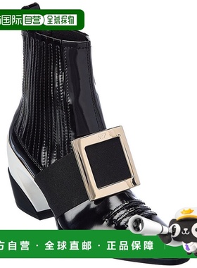 自营Roger Vivier Viv-Tex皮革短靴-黑色 美国奥莱直发