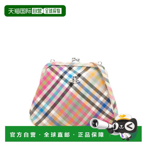 自营vivienne westwoodTrapezoidal Plaid Bag With Silver-Tone