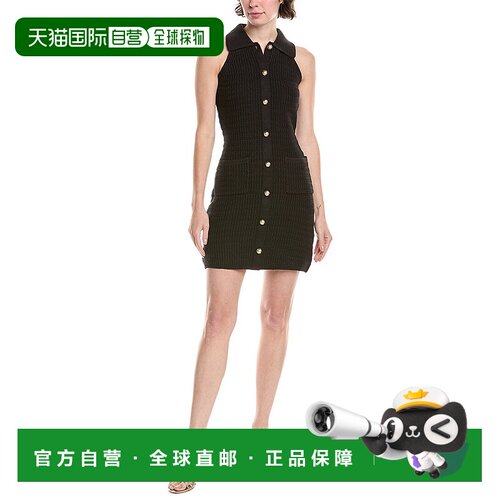 自营 endless rose无尽玫瑰钩针针织迷你连衣裙-黑色 美国奥莱直