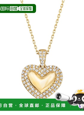自营 Ross-Simons 14 克拉黄金钻石心形吊坠项链 - 20 英寸 美国