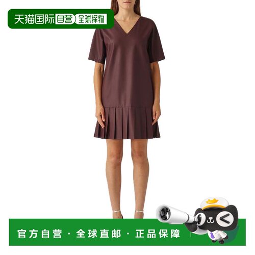 自营max maraElegant Mini Dress With V-Neckline - black 美国
