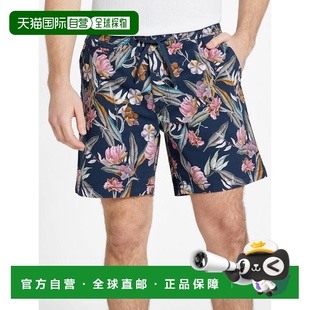 自营guessTerry Printed Shorts - suiting blue multi 美国奥莱