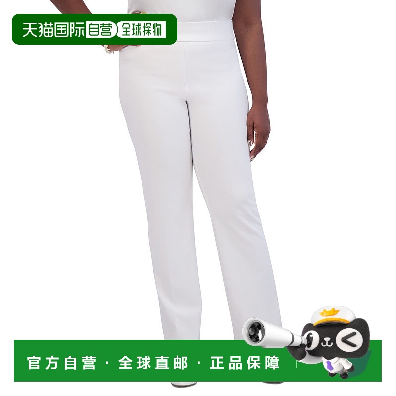 自营Kasper Crepe Flare Pants Women's White Stretch High-Rise