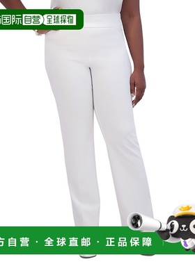 自营Kasper Crepe Flare Pants Women's White Stretch High-Rise