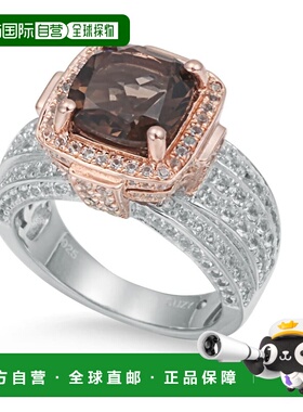 自营 Suzy Levian 纯银靠垫 4.96 cttw 烟熏石英戒指 - 棕色 美国