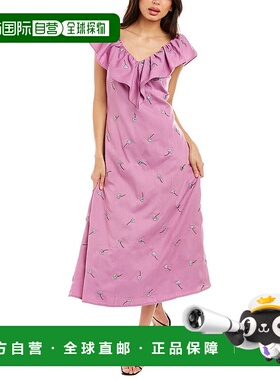 自营Olivia Rubin Maggie 中长早秋新款连衣裙 紫色 美国奥莱直发