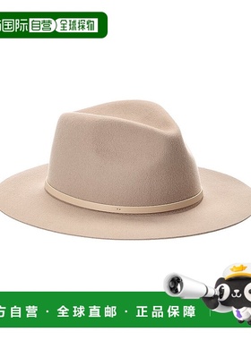 自营rag & bone City Felt Leather-Trim Wool Fedora - brown 美