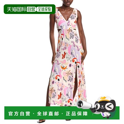 自营Maje Cutout Waist Silk Maxi Dress - red 美国奥莱直发长裙