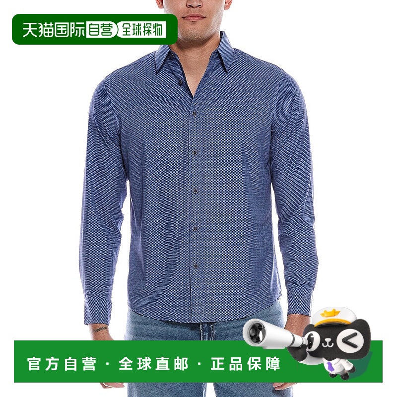 自营Report Collection Print Sport Shirt - blue 美国奥莱直发