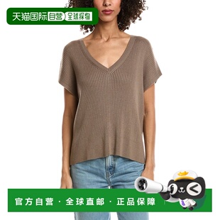 自营Splendid Georgie V-Neck Cashmere-Blend Sweater - brown
