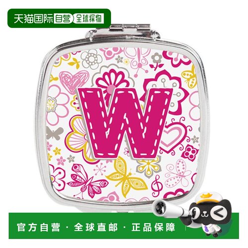 自营Carolines Treasures CJ2005-WSCM 字母 W 花蝴蝶粉色小正品