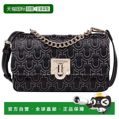 自营True Religion Horseshoe Quilted Flap Shoulder Bag - blac