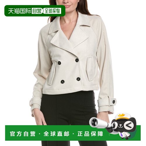 自营philosophy Double Breasted Moto Jacket - white 美国奥莱