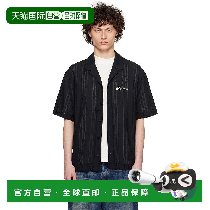 1h可退 香港直邮潮奢 Represent 男士 黑色刺绣衬衫 MLM2967