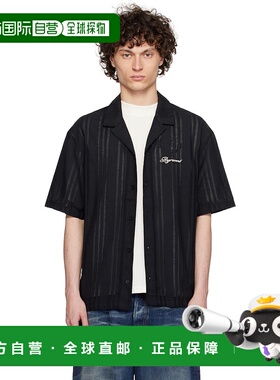 1h可退 香港直邮潮奢 Represent 男士 黑色刺绣衬衫 MLM2967