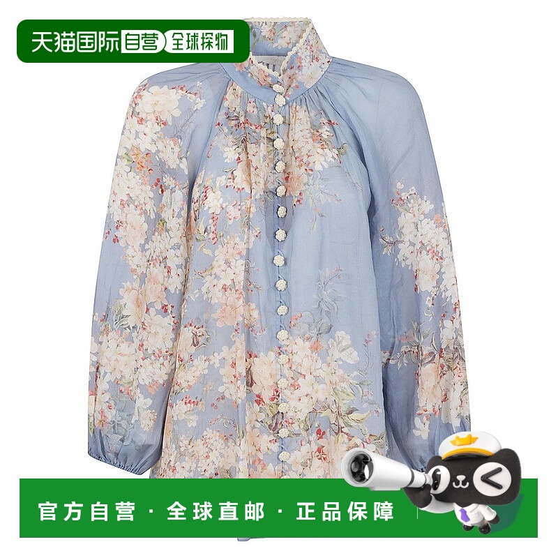 自营zimmermannCascadian Billow Blouse - blue 美国奥莱直发