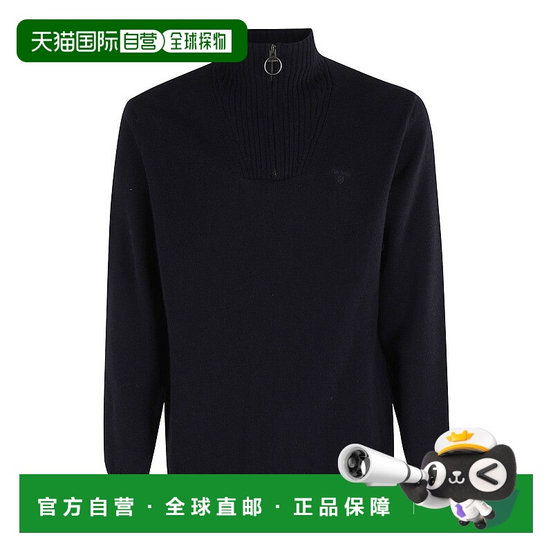 自营barbourEssential Half Zip Sweater - black 美国奥莱直发