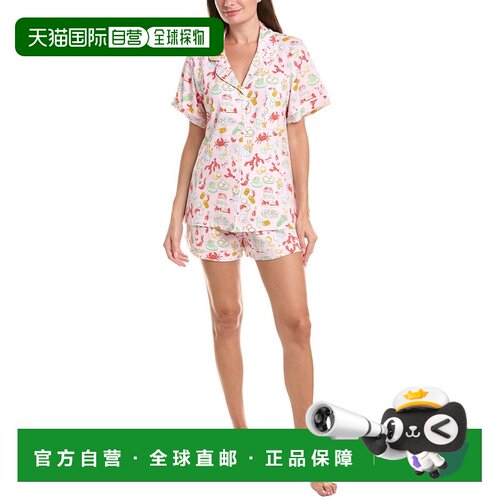 自营bedhead床头2pc短睡衣套装-蓝色 美国奥莱直发