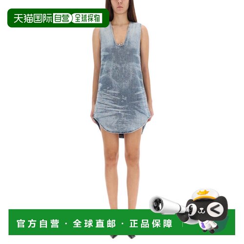 自营dieselDe-Laris Relaxed V-Neck Mini Dress - brown 美国奥