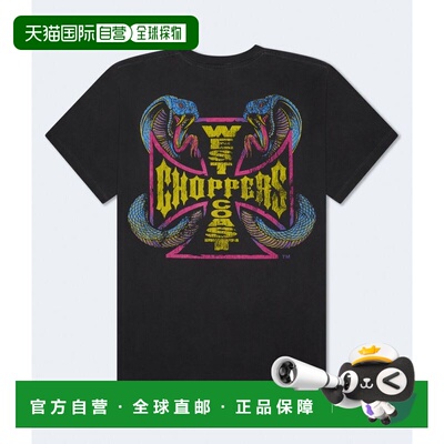 自营Aeropostale West Coast Choppers蛇形宽松图案t恤-黑色1 美