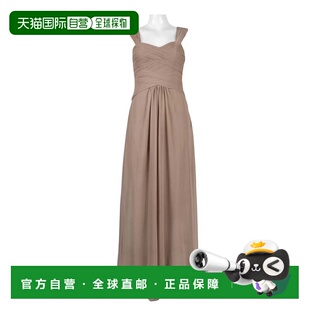 自营monique lhuillier女士拿铁色交叉紧身晚礼服 - 拿铁色 美国