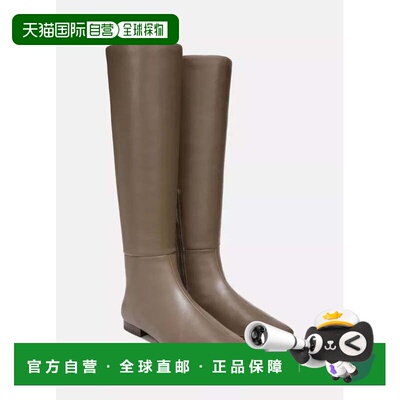 自营Vince Nella H8429L2女式灰褐色皮革方头及膝长靴JOBB1214-棕