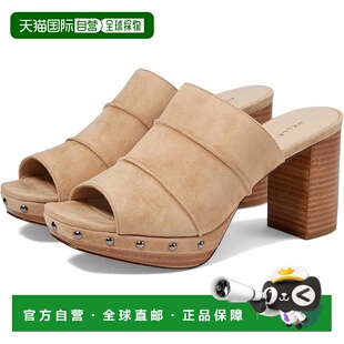 自营Pelle Moda Amery棕色翻毛皮圆头块跟拖鞋JOBB185-棕色 美国