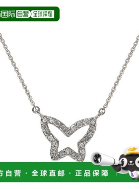 自营 Suzy Levian 14K 白金 0.30cttw 钻石蝴蝶项链 - 白色 美国