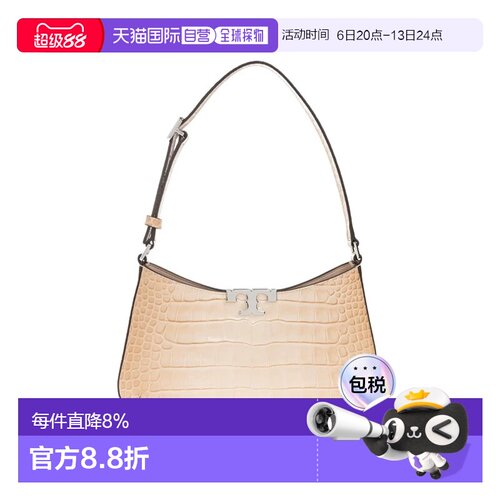 香港直邮TORY BURCH汤丽柏琦女款 Eleanor 品牌徽标肩带可调节 鳄