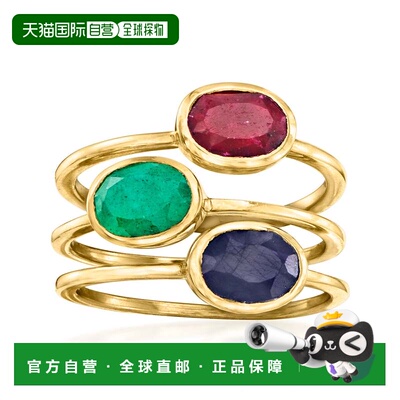 自营Ross-Simons Multi-Gemstone Jewelry Set: 3 Rings in 18kt