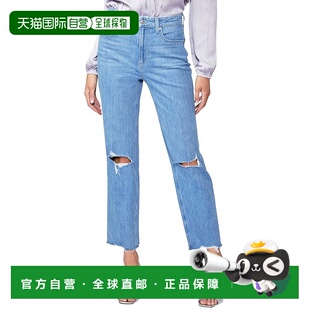 自营PAIGE High Rise Noella Straight Radical Destroyed Straig