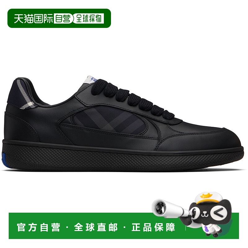 1h可退 香港直邮潮奢 Burberry 巴宝莉 男士 黑色 Leather & Chec