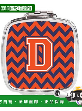 自营 Carolines Treasures CJ1042-DSCM 字母 D 雪佛龙橙色正品