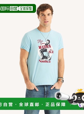 自营Nautica Mens Sea Maiden Graphic T-Shirt - sky blue panto