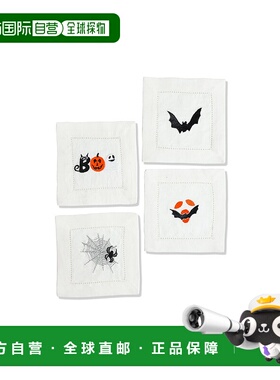 自营 tiramisu闹鬼夜鸡尾酒餐巾纸-橙色/黑色 美国奥莱直发