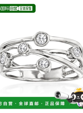 自营 925 纯银 Ross-Simons 钻石十字形戒指 - 白色 美国奥莱直发