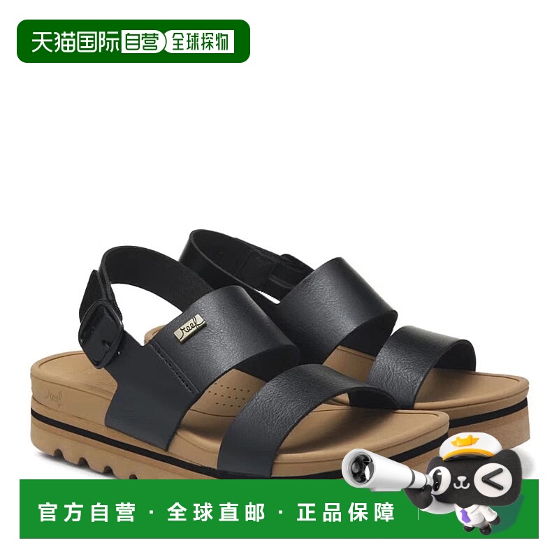 自营Reef Horizon HI Buckle Sandals Women's Black Faux Leathe