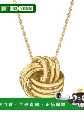 自营 Ross-Simons 14kt 黄金爱心结吊坠项链 - 16 英寸 美国奥莱