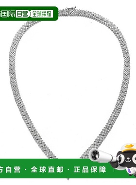 自营 GENEVIVE 纯银方晶锆石簇状箭头式项链 - 银白色 美国奥莱直