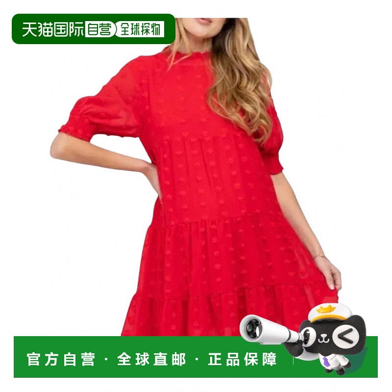 自营jodiflSwiss Dot Tiered Dress - red 美国奥莱直发连衣裙