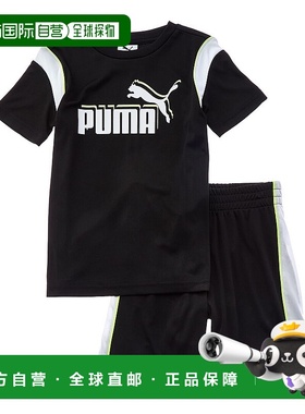 自营PUMA 2pc Interlock T-Shirt & Short Set - black 美国奥莱