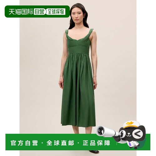 自营rebecca taylorSleeveless Midi Dress - emerald 美国奥莱直
