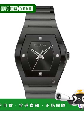 自营Bulova Men's Gemini 40mm Quartz Watch - black 美国奥莱直