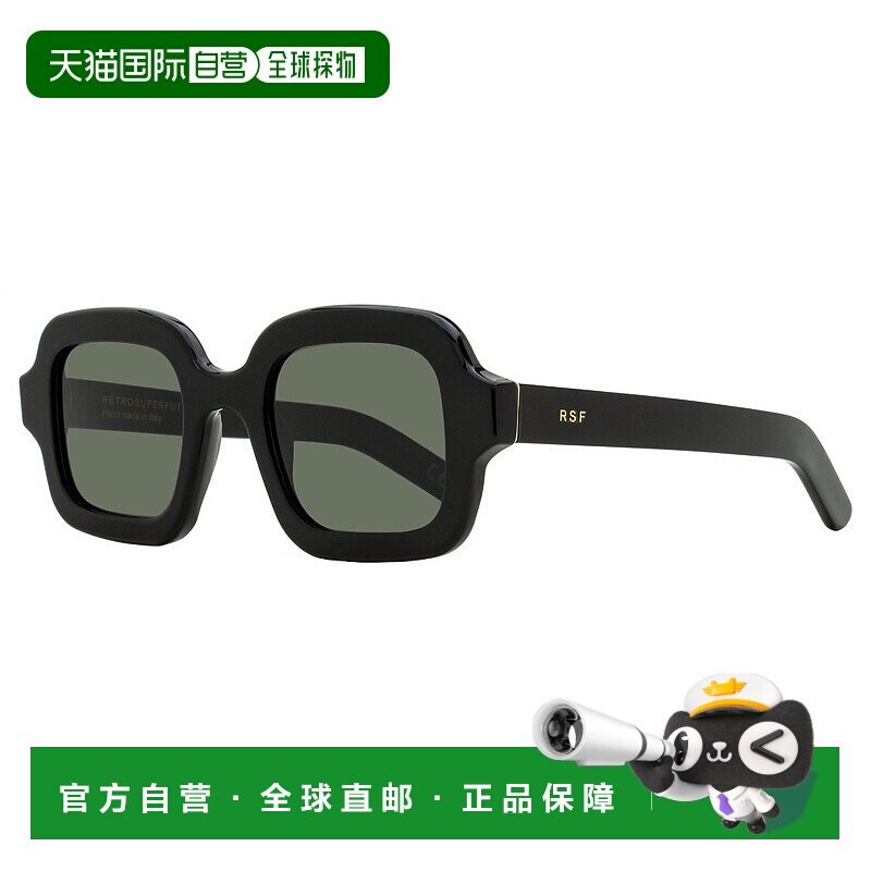 自营 retrosuperfuture复古未来中性圆形方形太阳镜奔驰QHB黑色51