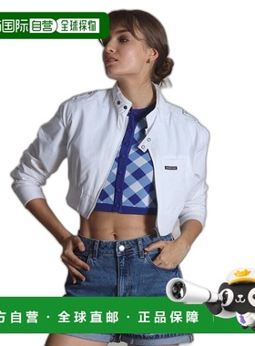 members only女士迷你短款机车夹克 - 白色 【美国奥莱】直发长袖