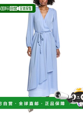 自营Vince Camuto Wrap Front Maxi Dress - blue 美国奥莱直发