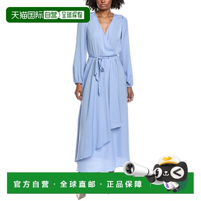 自营Vince Camuto Wrap Front Maxi Dress - blue 美国奥莱直发